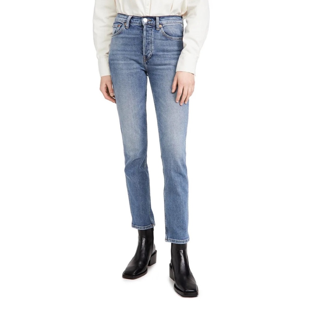 Re/Done Light Blue Straight Leg Jeans